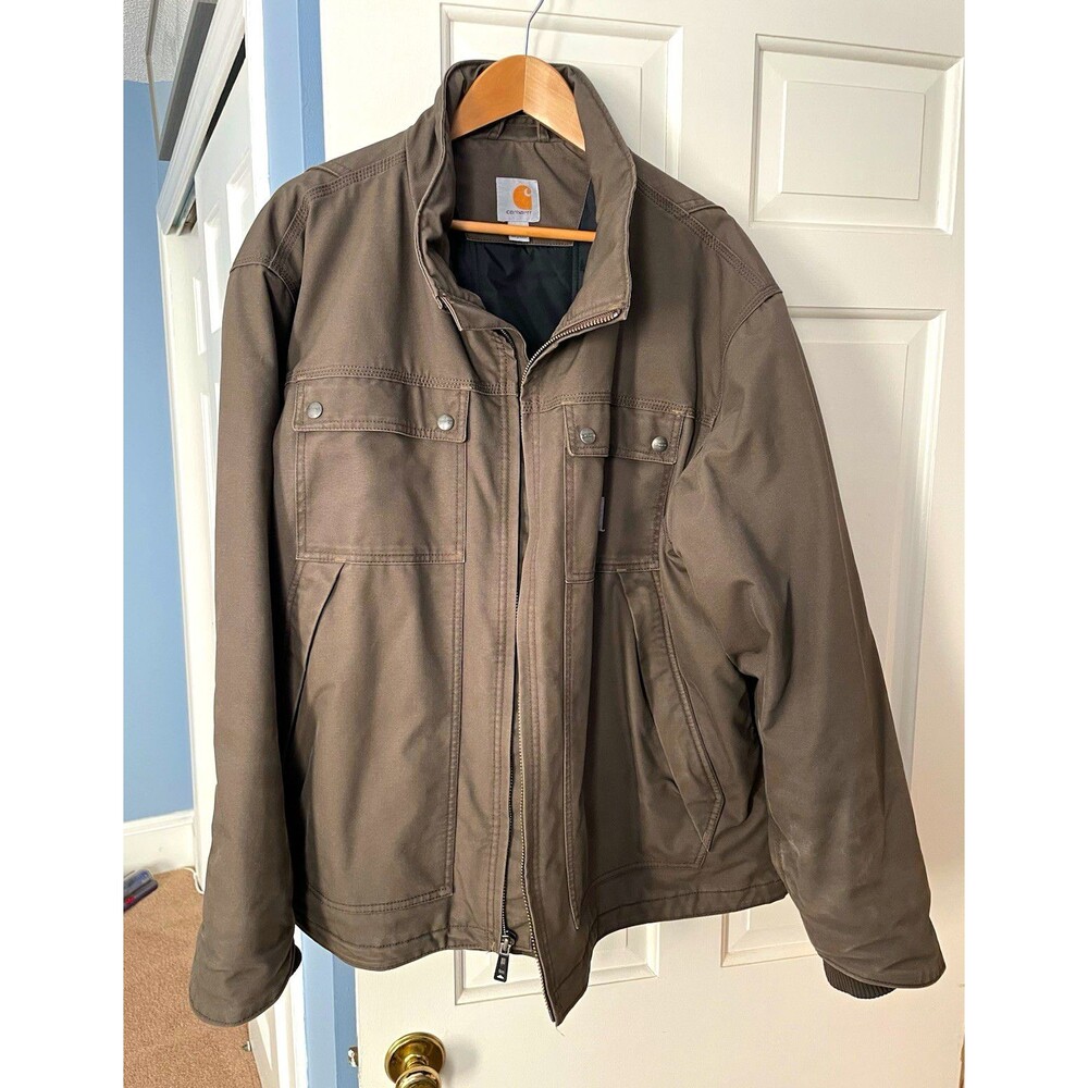Carhartt Jefferson Quick Duck Insulated Jacket Men’s 2XL Brown Work Coat 101492